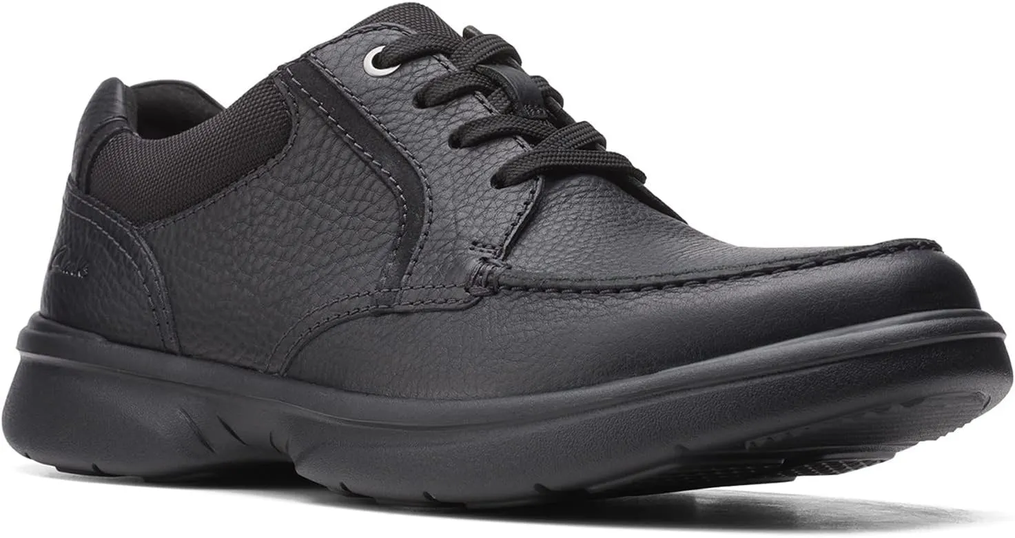 Clarks Mens Bradley Vibe Faux Leather Lace-Up Oxfords