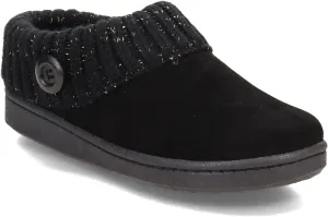 Clarks Womens Slipper Suede Leather Knitted Collar Clog Slippers - Plush Faux Fur Lining