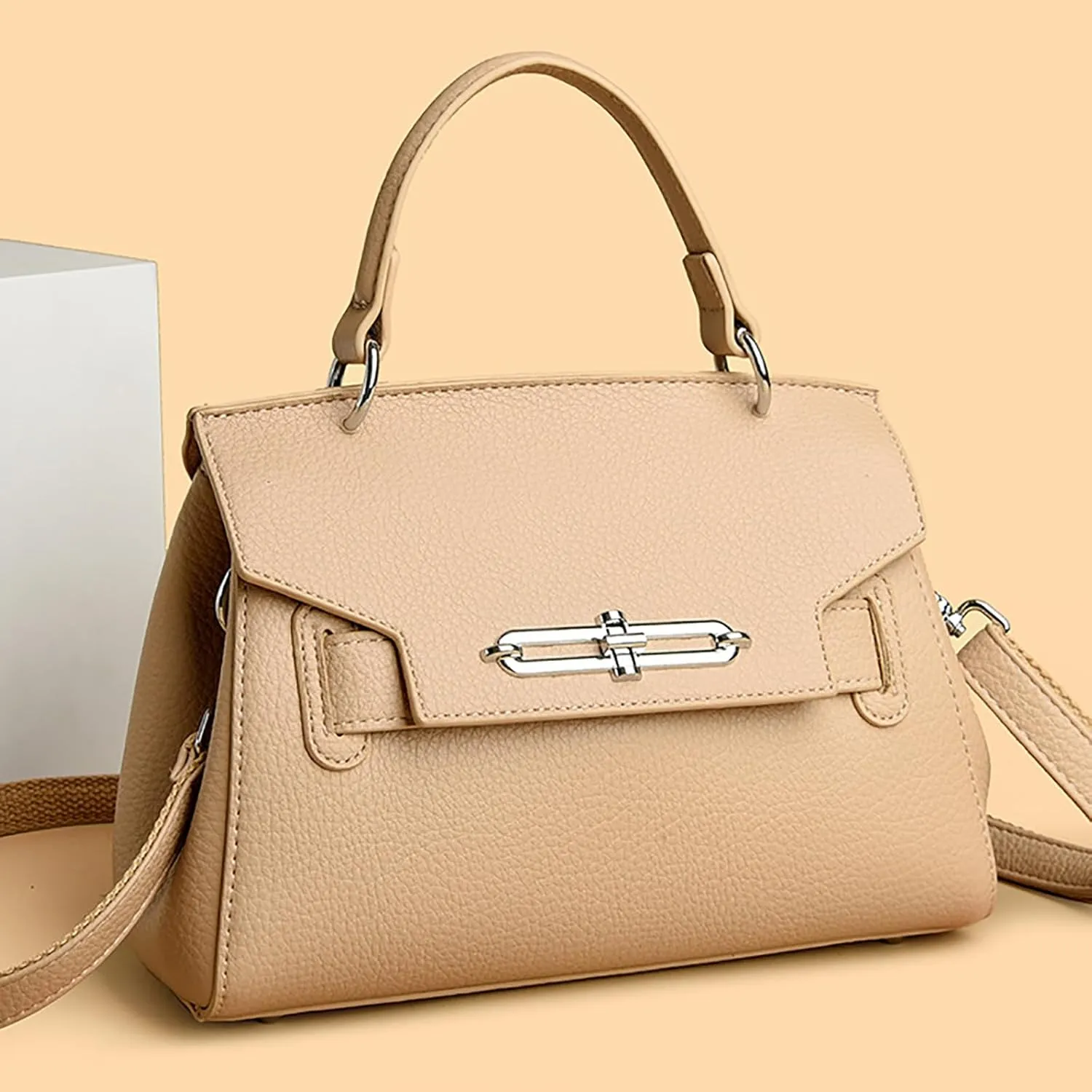 Classic Real Genuine Leather Top-Handle Handbag For Women Phone Purses Crossbody Shoulder Bags For Women