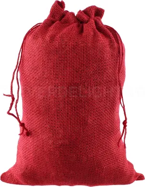 CleverDelights 10" x 14" Red Burlap Bags - 25 Pack - 10x14 Inch Jute Burlap Drawstring Sacks