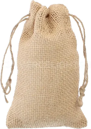 CleverDelights 4" x 6" Burlap Bags - 100 Pack - 4x6 Inch Jute Burlap Drawstring Sacks