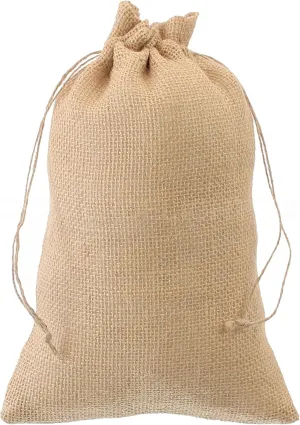 CleverDelights 8" x 12" Burlap Bags - 10 Pack - 8x12 Inch Jute Burlap Drawstring Sacks