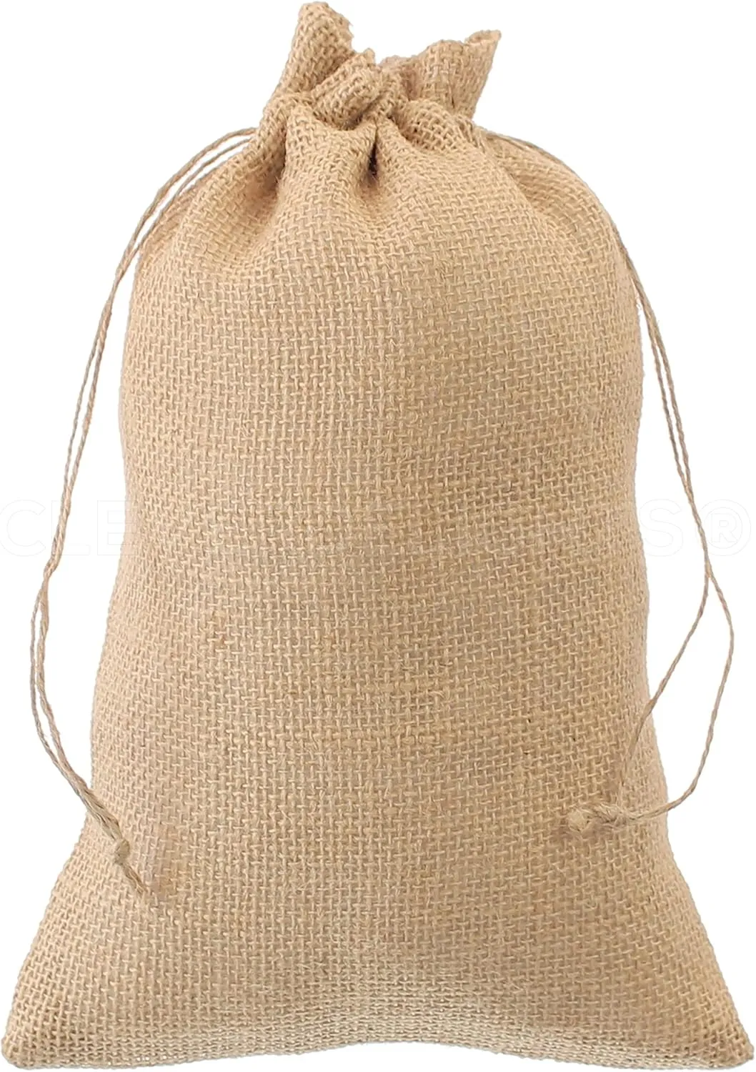 CleverDelights 8" x 12" Burlap Bags - 10 Pack - 8x12 Inch Jute Burlap Drawstring Sacks