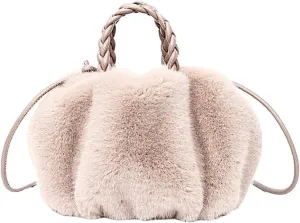Cloud Shoulder Bag Furry Purse Fluffy Fuzzy Handbags for Women Plush Faux Fur Small Mini Bag for Autumn Winter