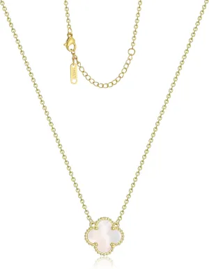 Clover Pendant Necklace for Women 18K Gold Plated Four Leaf Clover Necklaces Lucky Simple Jewelry Gifts for Women