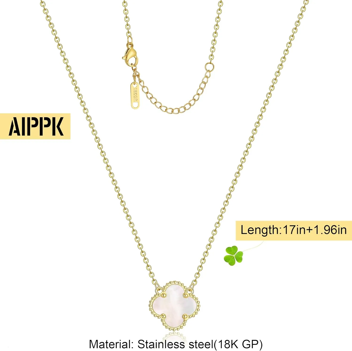 Clover Pendant Necklace for Women 18K Gold Plated Four Leaf Clover Necklaces Lucky Simple Jewelry Gifts for Women