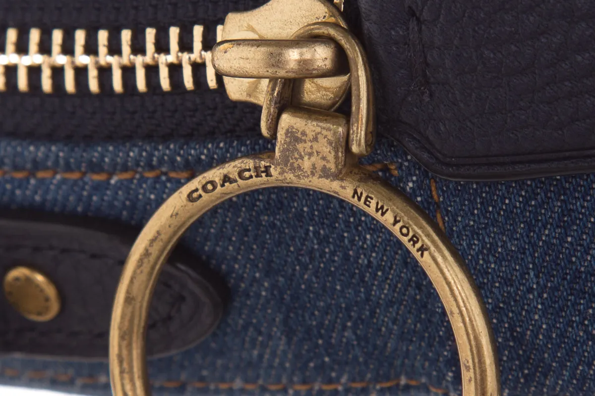 Coach Denim Studded Camera Cross-Body