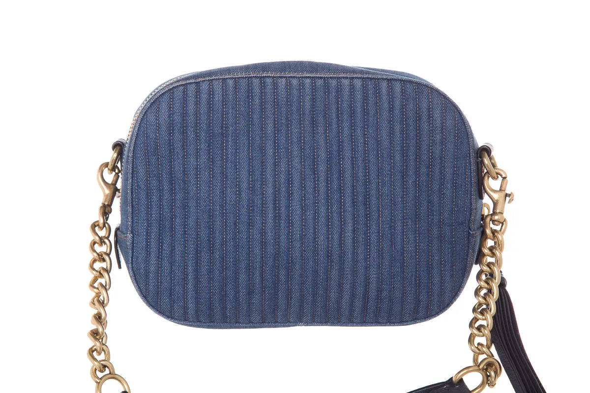 Coach Denim Studded Camera Cross-Body