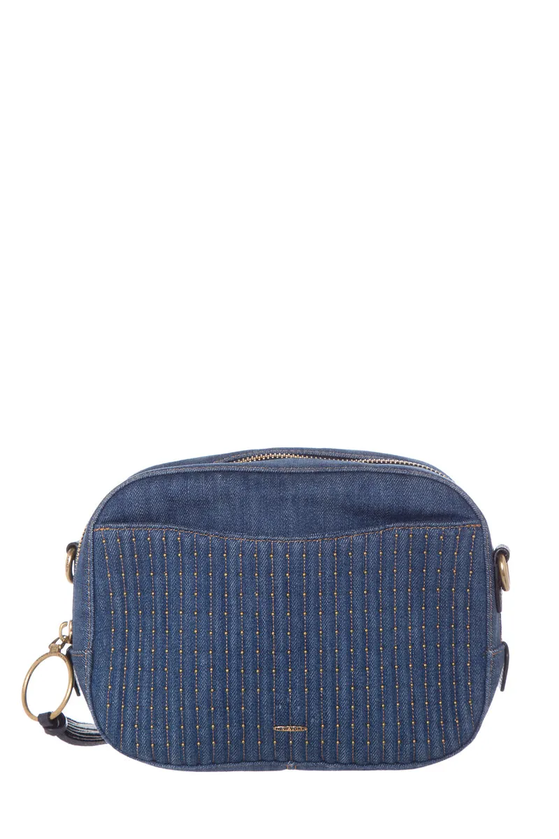 Coach Denim Studded Camera Cross-Body