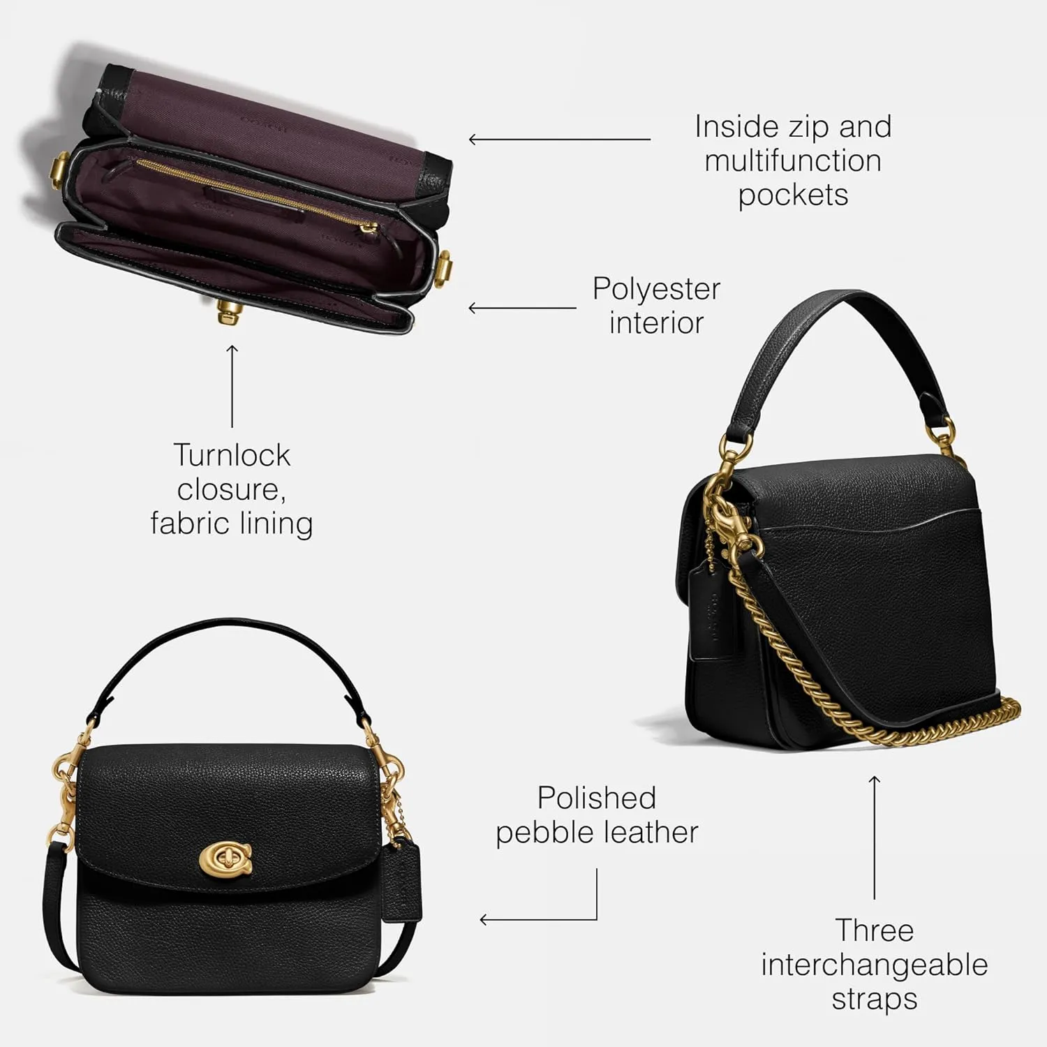 Coach Polished Pebbled Leather Cassie Crossbody 19