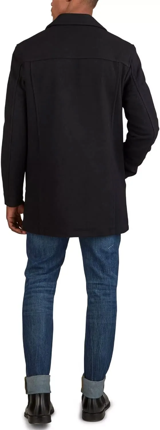 Cole Haan Men's Button Up Wool Plush Car Coat