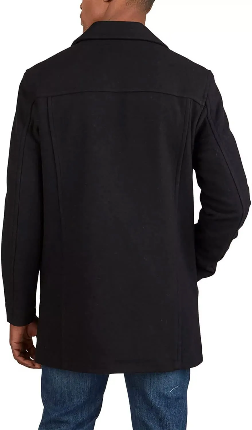 Cole Haan Men's Button Up Wool Plush Car Coat
