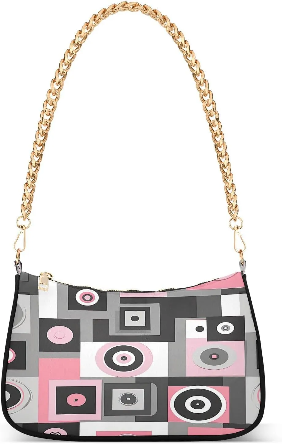 Colorful Square Stripes Women's Tote Chain Shoulder Bag, Classic Wedding Party Wallet, Handbag