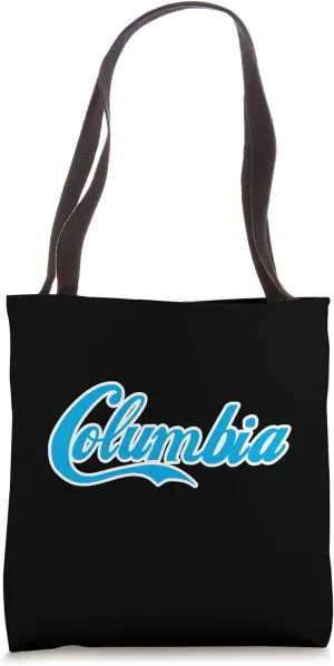 COLUMBIA ACTIVE PASSIONS LONE WOLF Blue Text, Cute Tote Bag