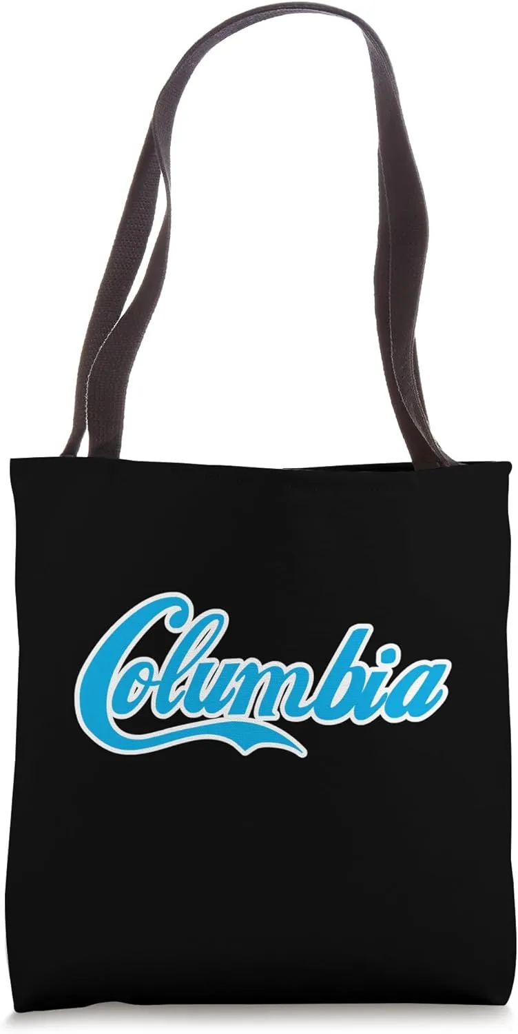 COLUMBIA ACTIVE PASSIONS LONE WOLF Blue Text, Cute Tote Bag