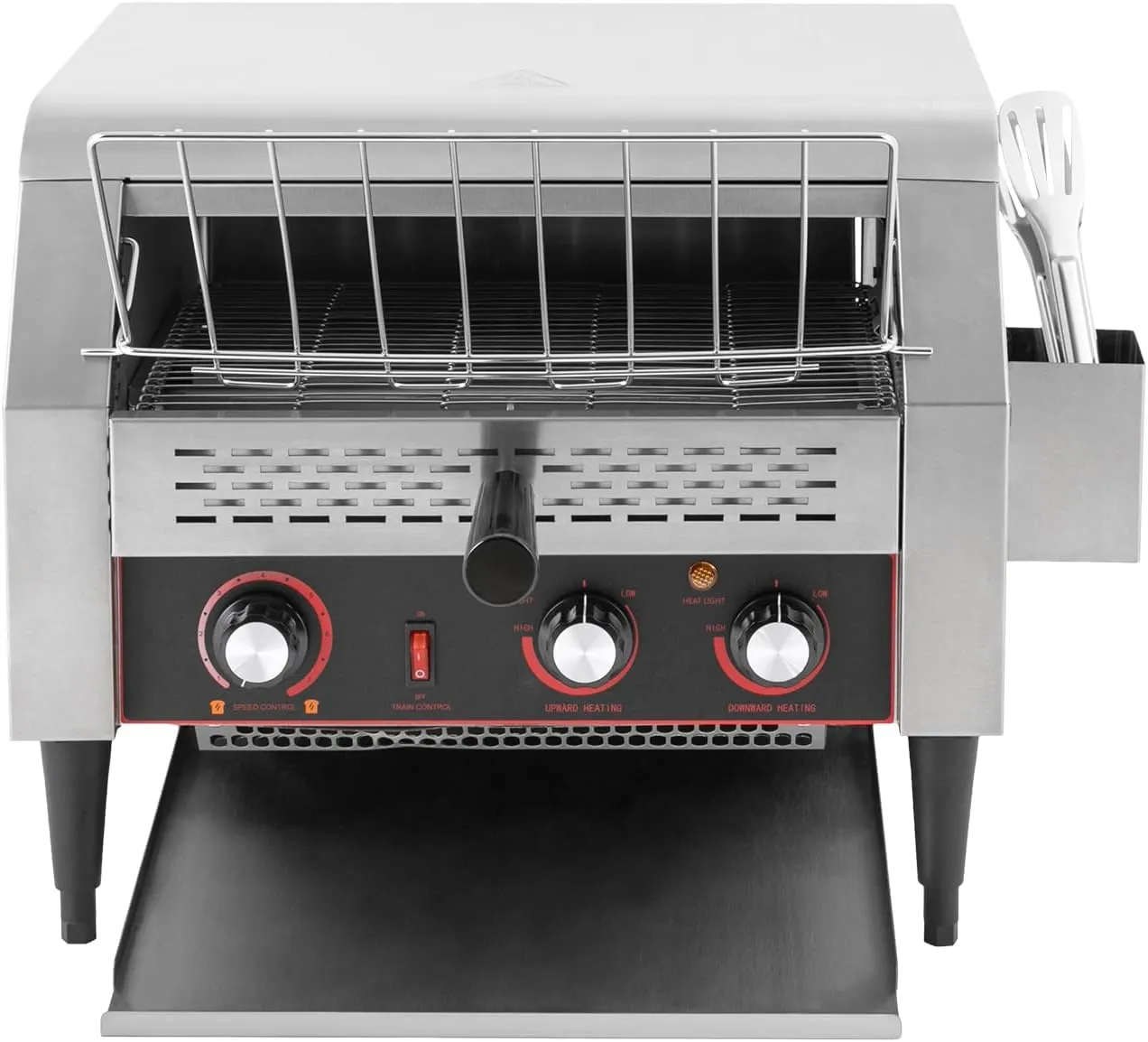 Commercial Electric Conveyor Toaster - 2400W Stainless Steel, 450 Slices/Hour, Double Heating Tubes for Bagels, Buns & Bread - Ideal for Restaurant & Industrial Countertop Use