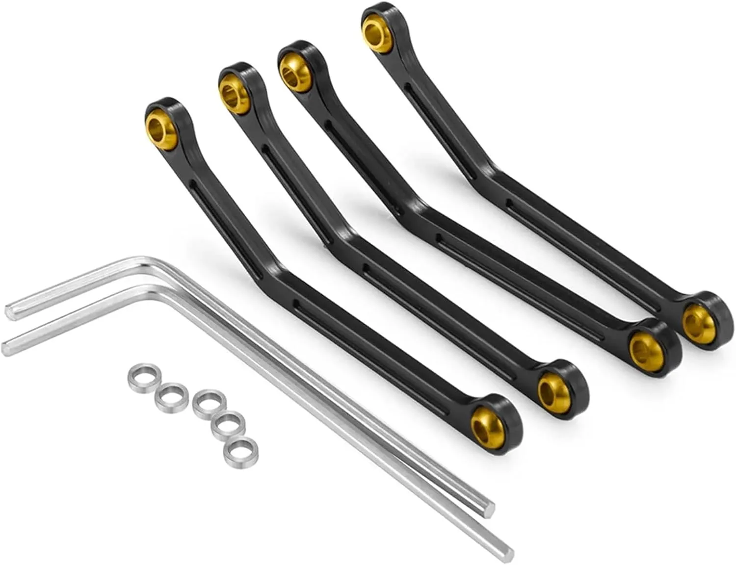 Compatible with Kyosho for Mini-Z 4X4 for Jimny 32523 1/18 RC Crawler for Buggy Truck Car Upgrade Parts 4Pcs Steering Linkage Link Rod RC Tie Link Rods(Black)