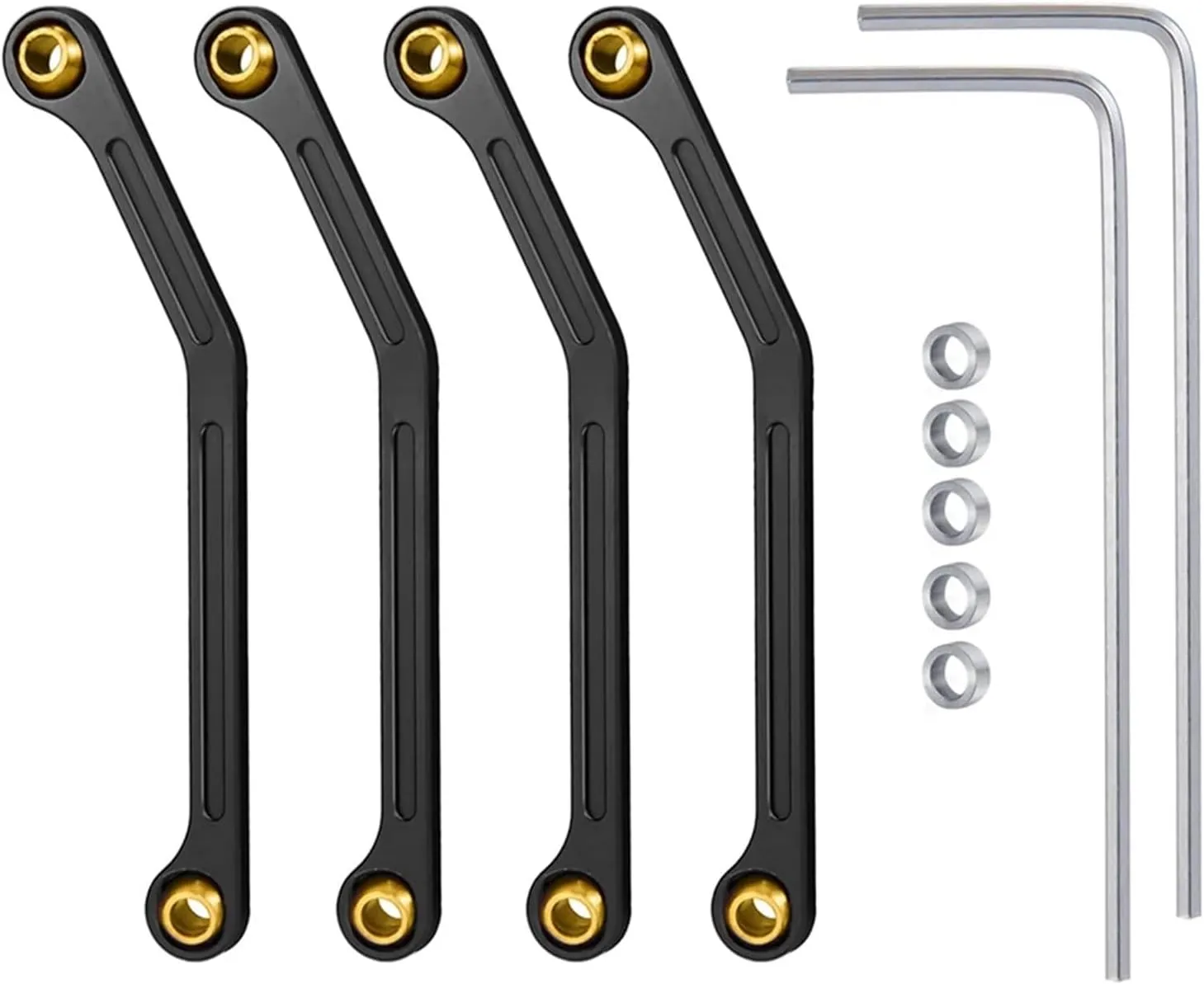 Compatible with Kyosho for Mini-Z 4X4 for Jimny 32523 1/18 RC Crawler for Buggy Truck Car Upgrade Parts 4Pcs Steering Linkage Link Rod RC Tie Link Rods(Black)