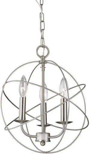 Cornerstone Lighting 1513CH/20 Thomas Lighting Chandelier, 13W X 13D X 5.9H, Brushed Nickel