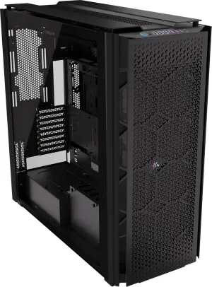 Corsair 9000D RGB Airflow Super Full-Tower PC Case – Fits up to 18x 120mm, 7X 140mm, or 4X 200mm Fans – InfiniRail™ Fan Mounting – iCUE Link System Hub Included – No Fans Included – Black
