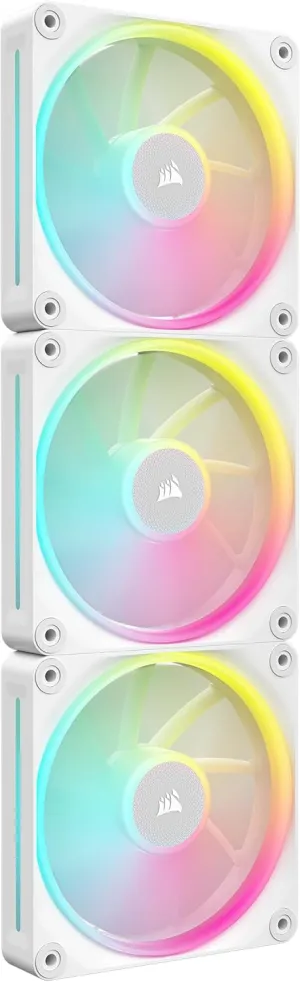 Corsair iCUE Link LX120 RGB 120mm PWM Fans Triple Pack – Dual Light Loops – Includes iCUE Link System Hub – Corsair AirGuide Technology – White