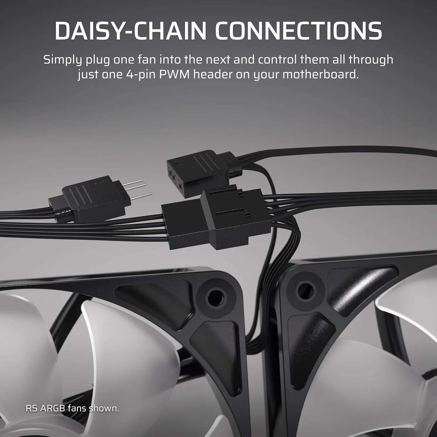 CORSAIR RS140 140mm PWM Fans – Daisy-Chain Connection – Low-Noise – Magnetic Dome Bearing – Dual Pack – Black
