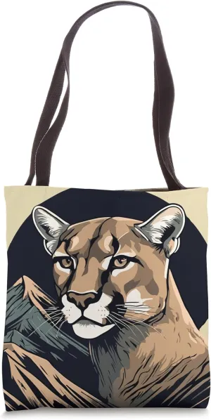 Cougar Mountain Lion Art Tote Bag