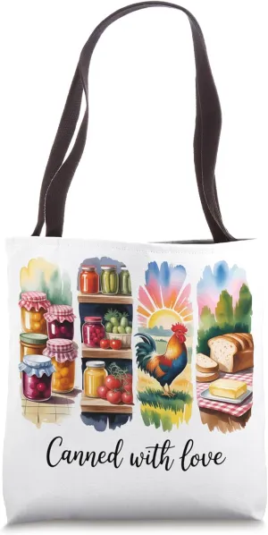 Country Farm Fresh Pantry Rooster Morning Sun Tote Bag
