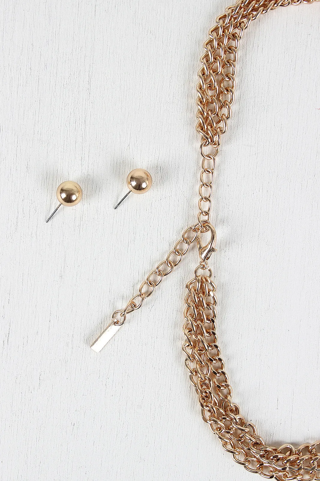 Courteous staff Chains Streamlined Tassel Three Necklace