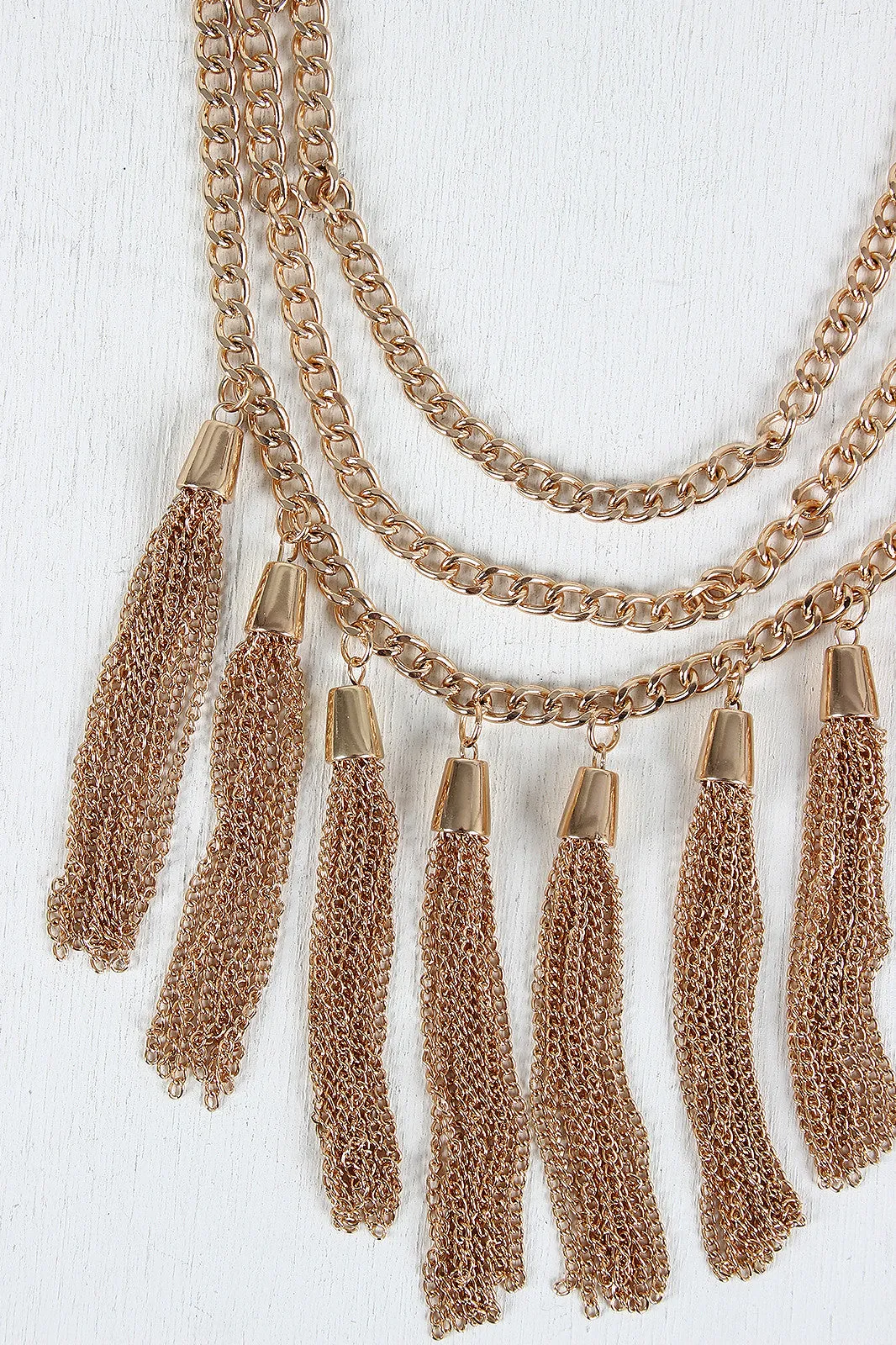 Courteous staff Chains Streamlined Tassel Three Necklace