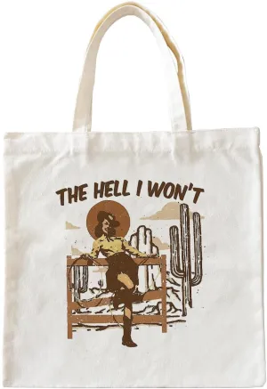 Cowgirl Gifts, Western Canvas Tote Bag for Women, Cowgirl Accessories for Women, Cowgirl Stuff, Reusable Grocery Bags Shopping Bags