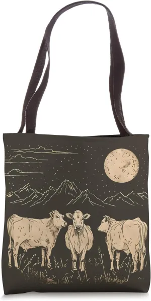 Cows Ranch Pasture Rustic Farm Country Western Steer Art Tote Bag
