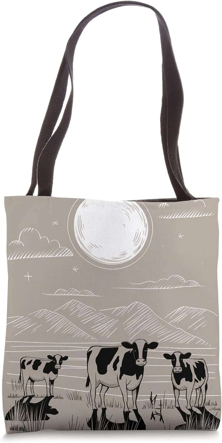Cows Ranch Pasture Rustic Farm Country Western Steer Art Tote Bag