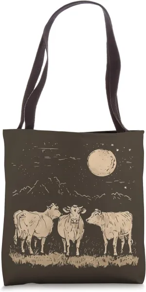 Cows Ranch Pasture Rustic Farm Country Western Steer Art Tote Bag