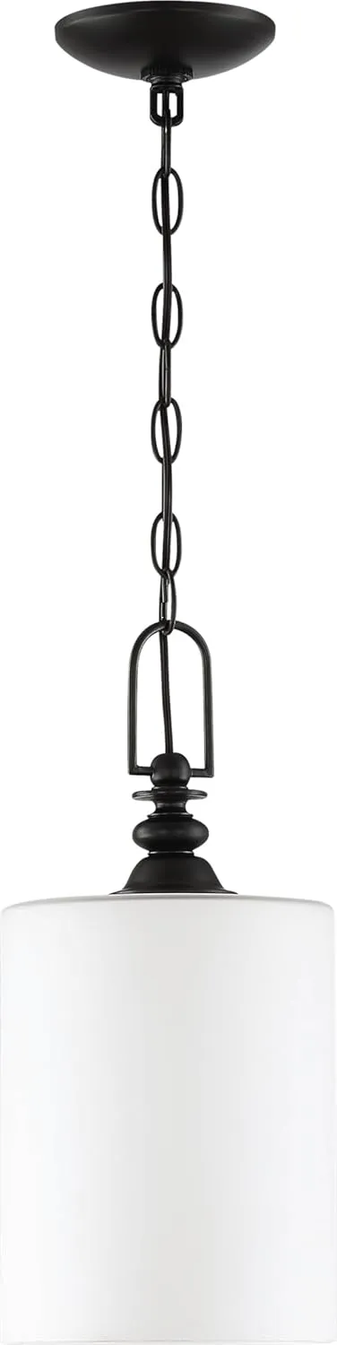 Craftmade 49891-ESP Dardyn Glass Mini Pendant Ceiling Lighting, 1-Light, 60 Watt, Espresso (17"H x 8"W)