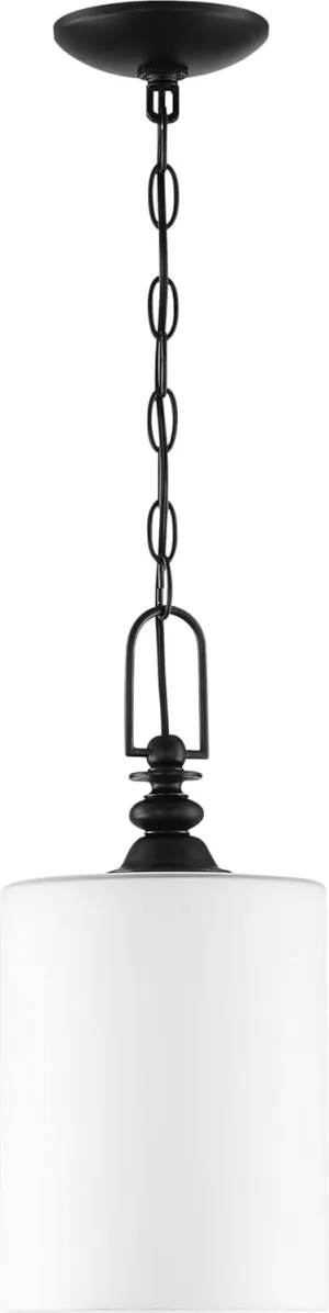 Craftmade 49891-ESP Dardyn Glass Mini Pendant Ceiling Lighting, 1-Light, 60 Watt, Espresso (17"H x 8"W)
