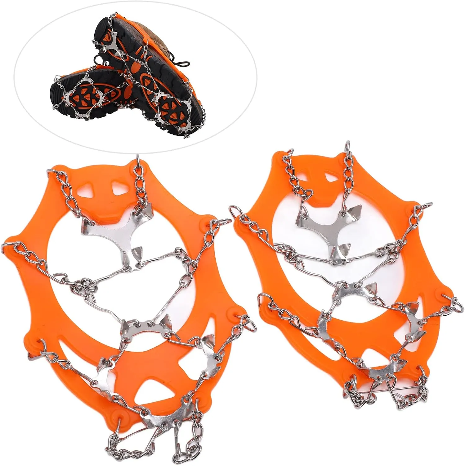 Crampons for Hiking, 12 Tooth for Hiking Micro Spikes with 2Pcs for Mountaineering