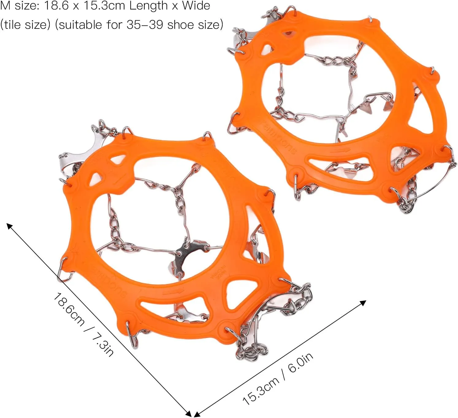 Crampons for Hiking, 12 Tooth for Hiking Micro Spikes with 2Pcs for Mountaineering