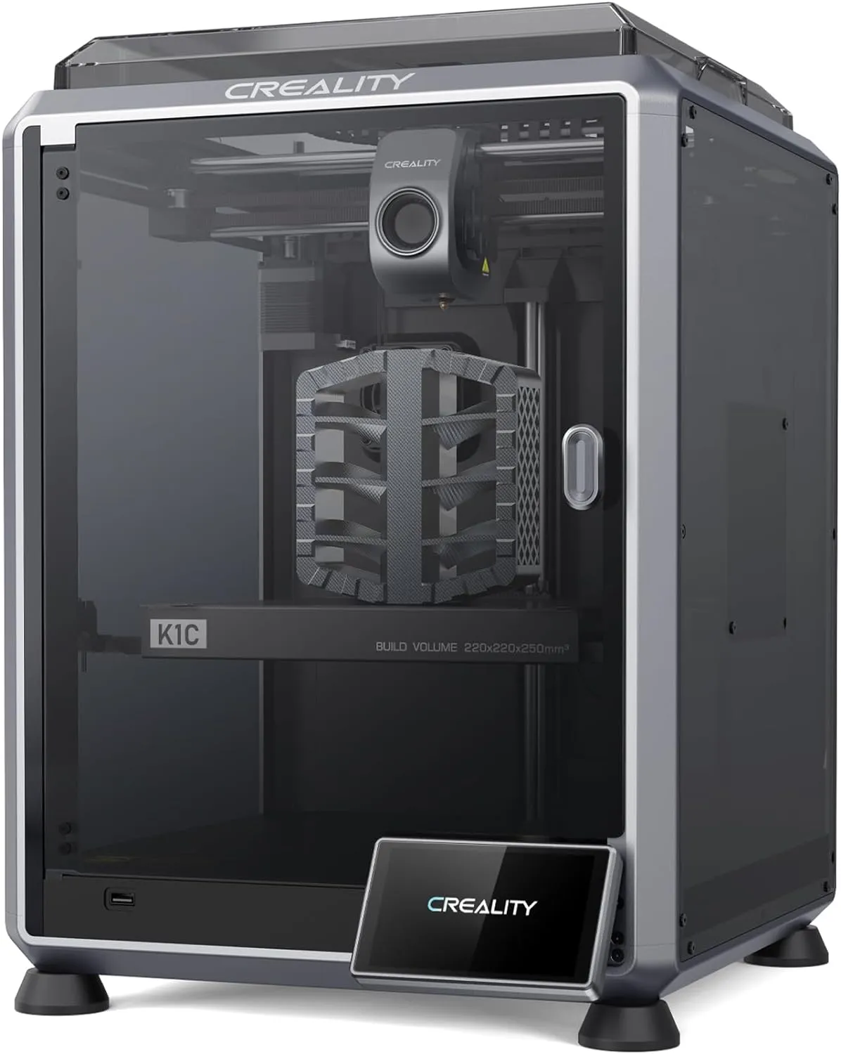 Creality K1C 3D Printer, 2024 New Version 600mm/s High-Speed Auto Leveling Clog-Free Robust Direct Extruder K1 SE Upgraded 3D Printer with AI Camera 300°C Printing Support Carbon Fiber Filaments