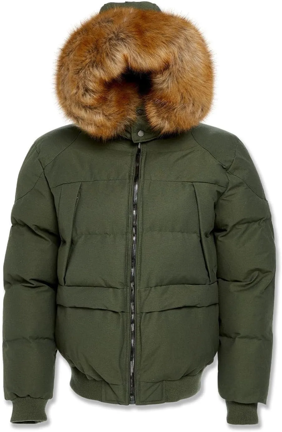 Cross Bay Bomber Jacket with Faux Fur Trim Hood, Quilted,