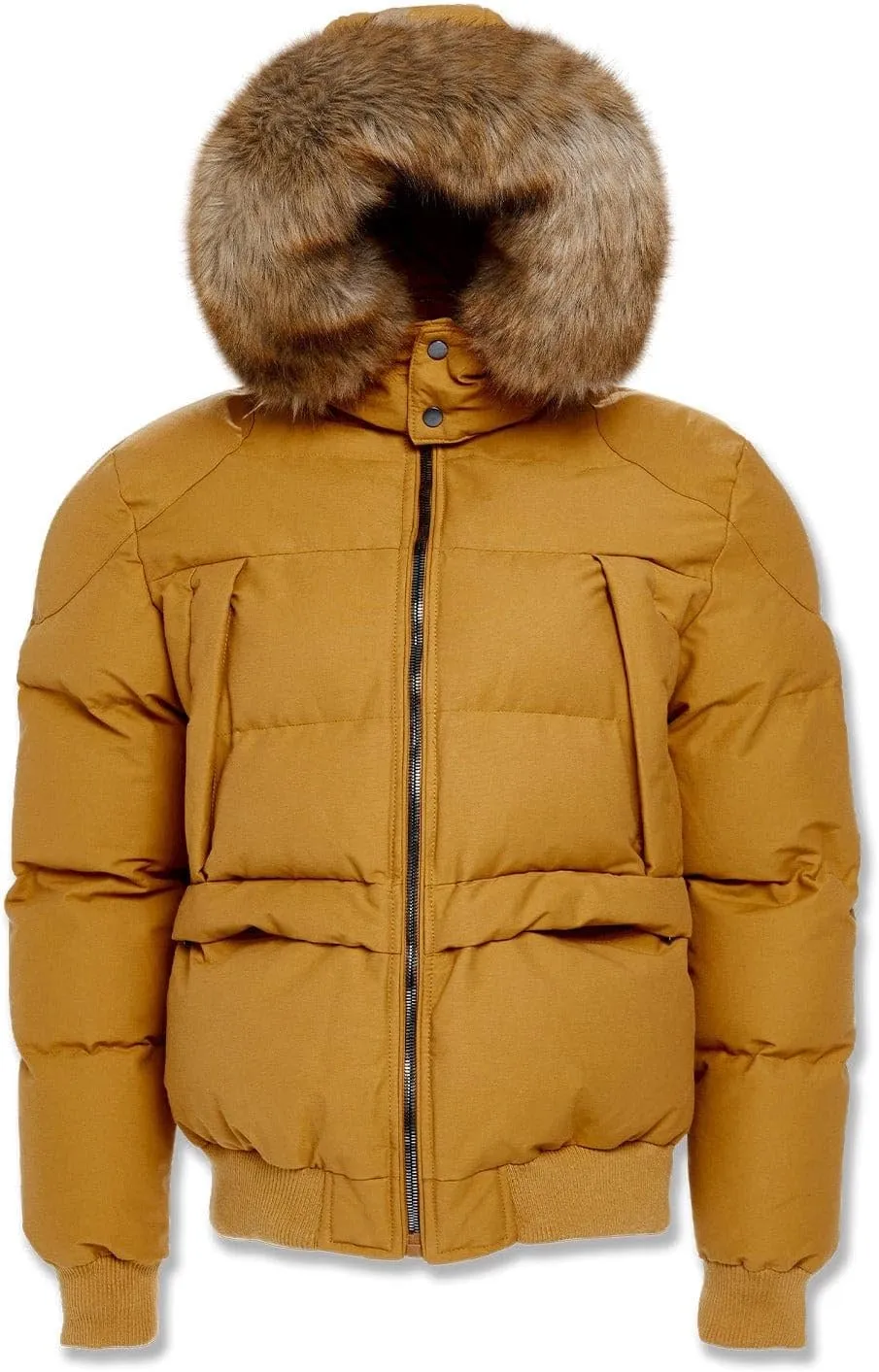 Cross Bay Bomber Jacket with Faux Fur Trim Hood, Quilted,