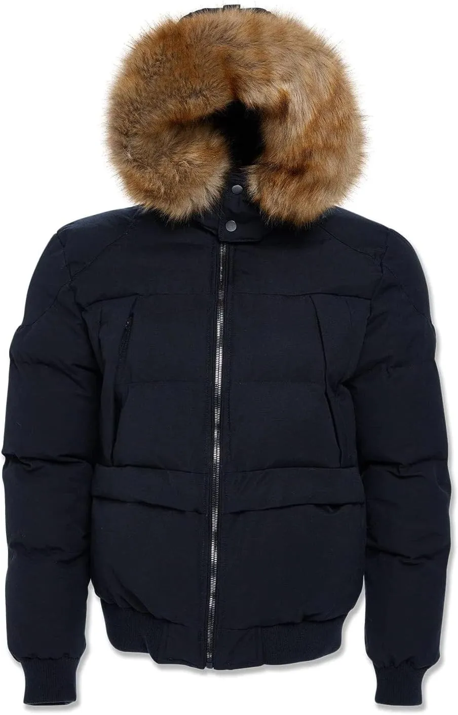 Cross Bay Bomber Jacket with Faux Fur Trim Hood, Quilted,