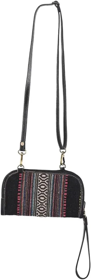 Cross Body Upcycled Wool Genuine Leather Women Bag Western Handbag Purse | Womens Western Handbags | Leather Belt Bag for Women | Canvas Purses for Women | Womens Handbags Summer