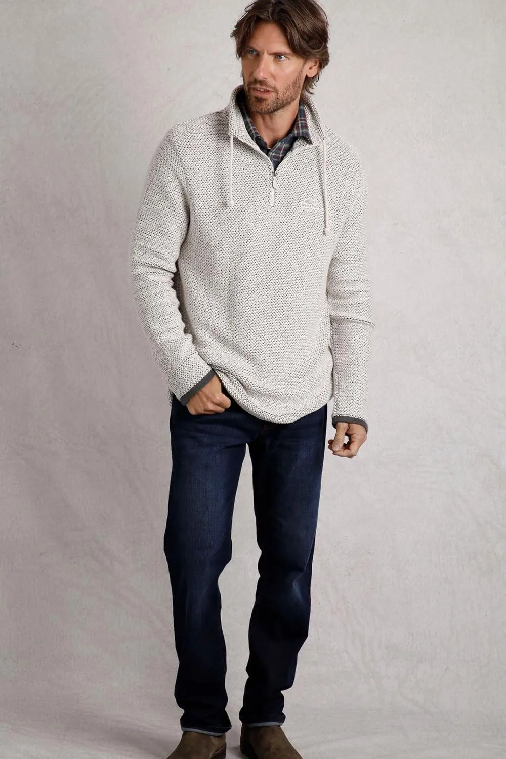 Cruiser Eco 1/4 Zip Macaroni Sweatshirt Denim Blue