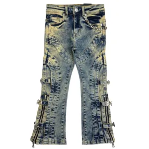 Cuban Link Kids Stacked BUCKEL Jeans