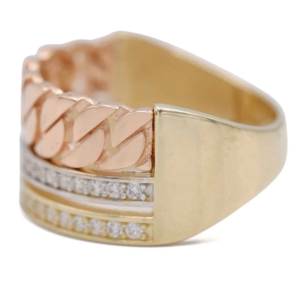 Cubic Ring and Fashion Streamlined Bands Chain Zirconia Massive markdown Link with
