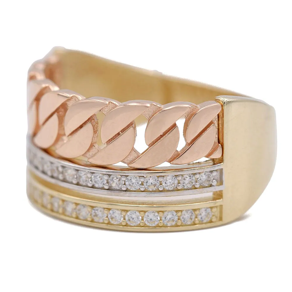 Cubic Ring and Fashion Streamlined Bands Chain Zirconia Massive markdown Link with