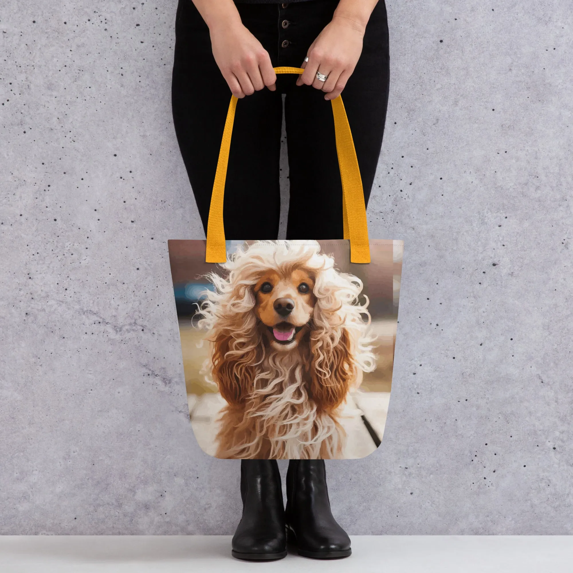Curly Blonde Poodle Tote bag