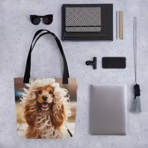 Curly Blonde Poodle Tote bag