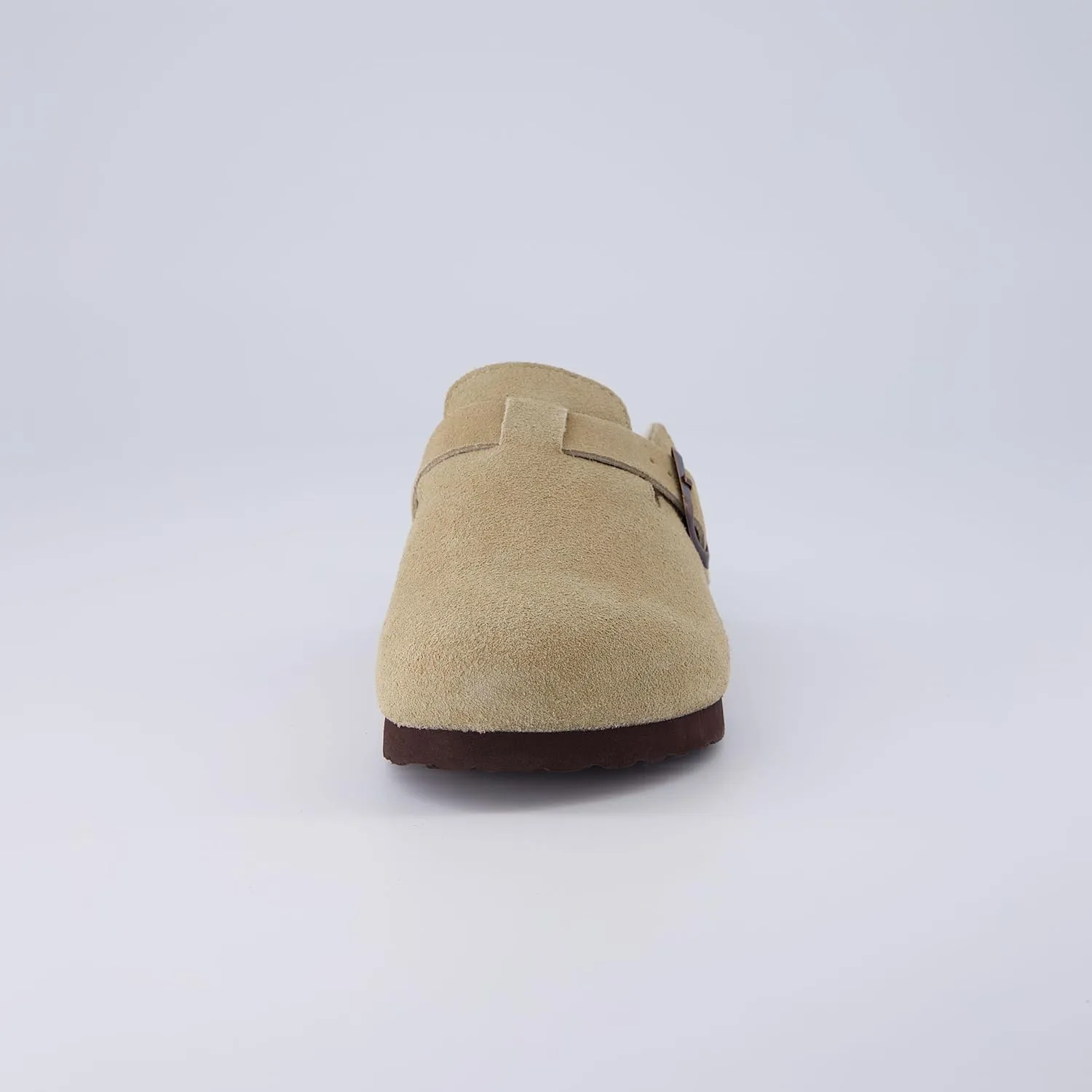 CUSHIONAIRE Kid's Hana Cork footbed clog with Genuine Leather upper, Faux Fur lining, and  Comfort